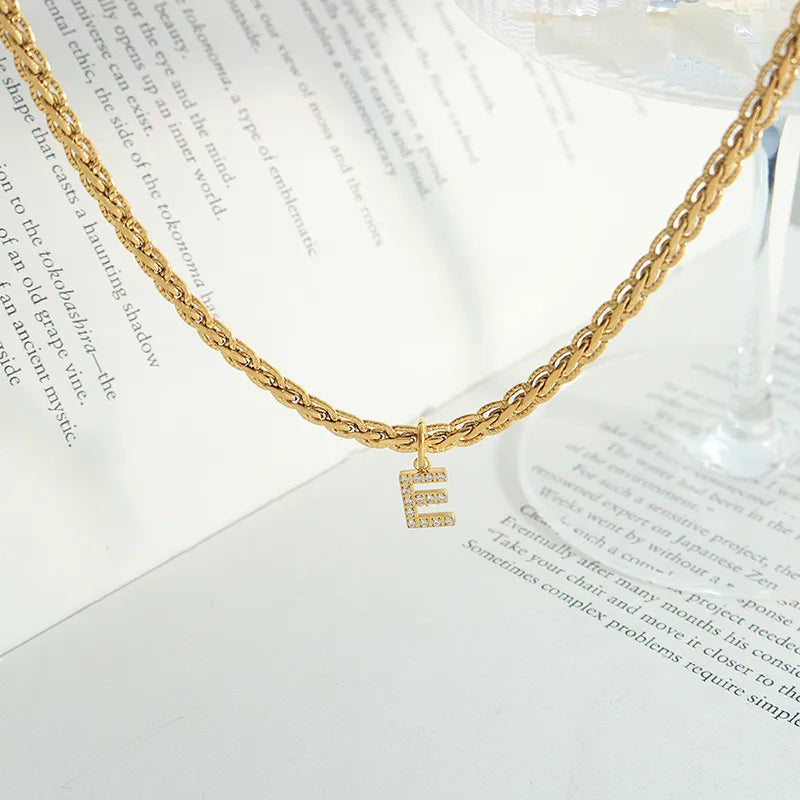 Collier Initiale Lettre Zircon Plaqué Or 18K (A-H) | Boutique84