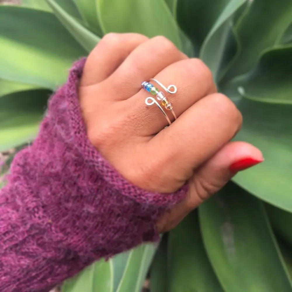 Bague Perlée Enroulée Argent 925 Réglable | Boutique84