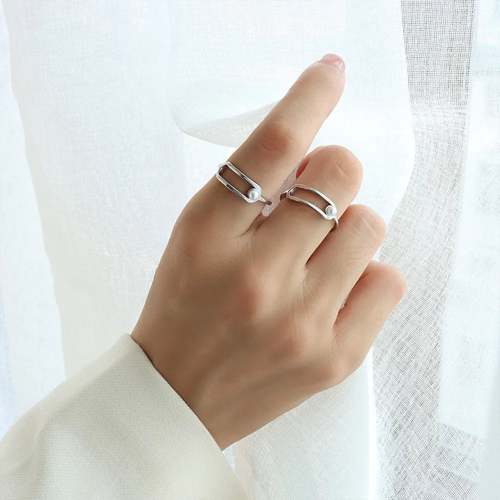 Bague Perle Acier Titane Dorure PVD | Boutique84