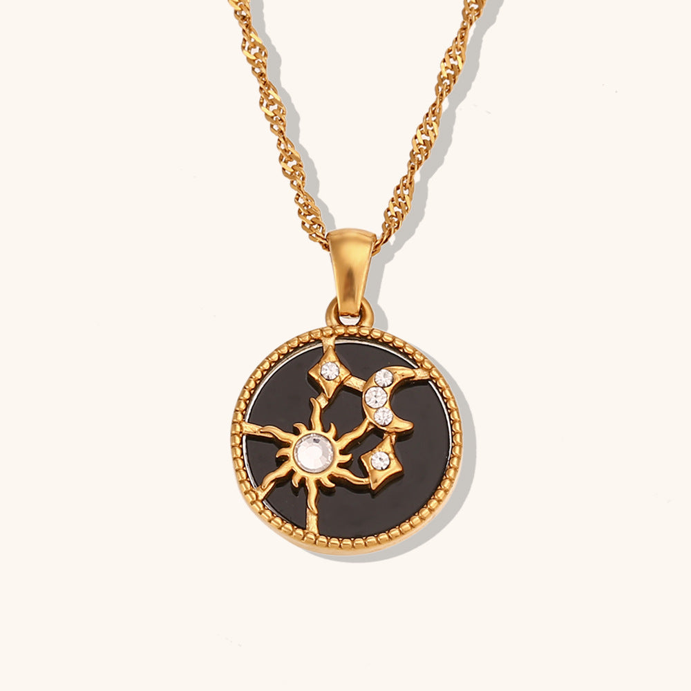 Collier Pendentif Nacre Soleil Lune Étoiles | Boutique84