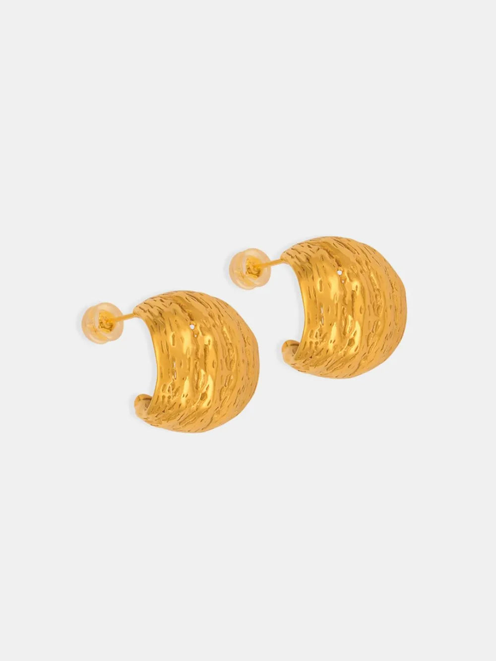 Boucles d'Oreilles Géométriques Acier Titane Or 18K | Boutique84