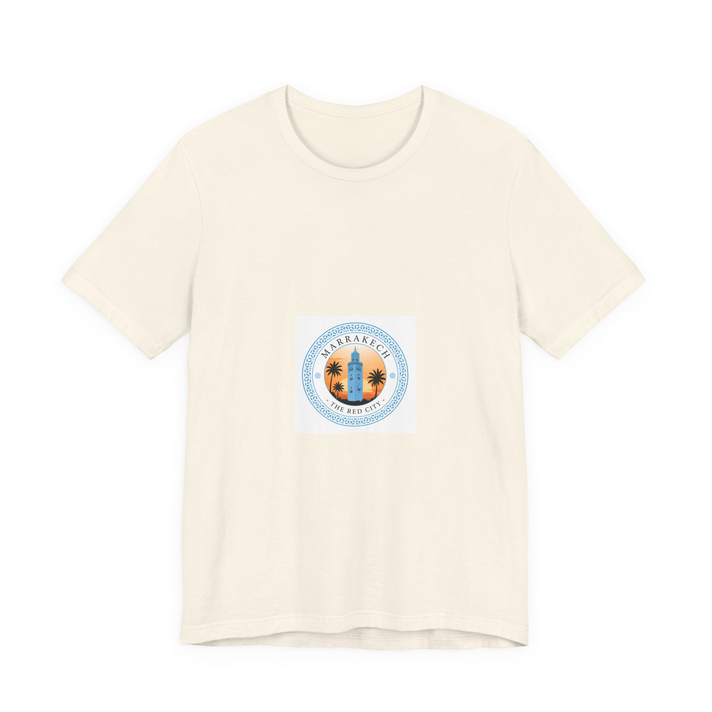 Surf Sunset Circle T‑Shirt — Palm Trees & Ocean Vibes