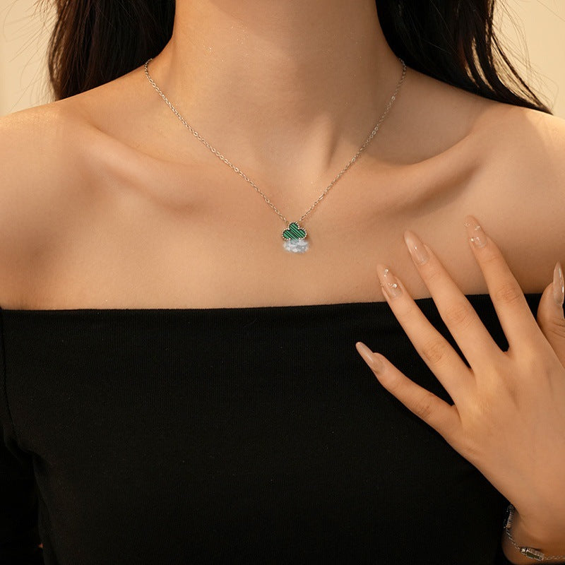 Collier Trèfle 4 Feuilles Nacre Acier Inoxydable | Boutique84