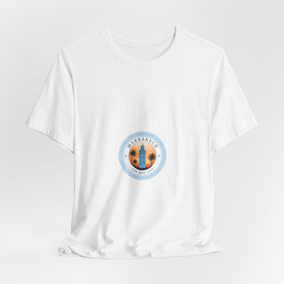 Surf Sunset Circle T‑Shirt — Palm Trees & Ocean Vibes