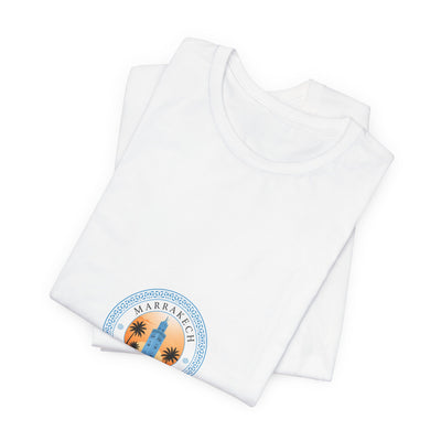 Surf Sunset Circle T‑Shirt — Palm Trees & Ocean Vibes