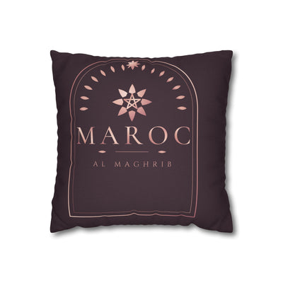 Morocco Travel Decorative Pillowcase – 'MAROC' Rose Gold Logo Square Pillow