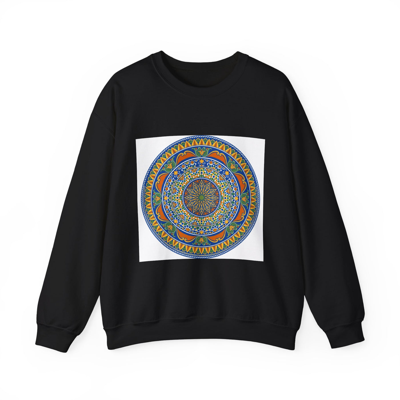 Mandala Circle Crewneck Sweatshirt — Boho Spiritual Graphic Pullover