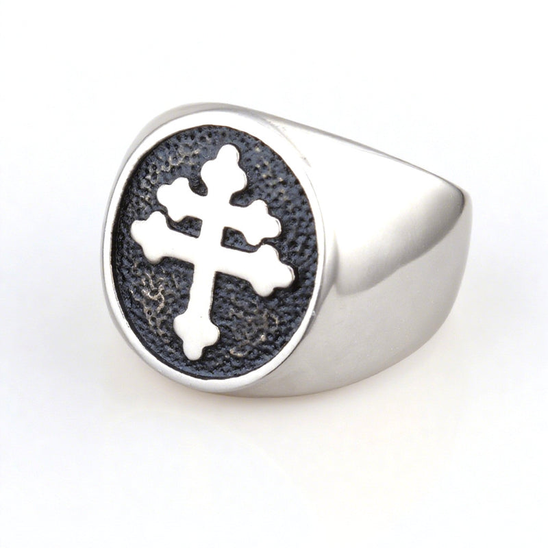 Cross stainless steel ring retro stainless steel ring