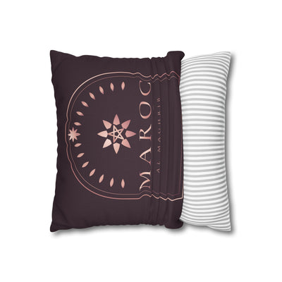 Morocco Travel Decorative Pillowcase – 'MAROC' Rose Gold Logo Square Pillow