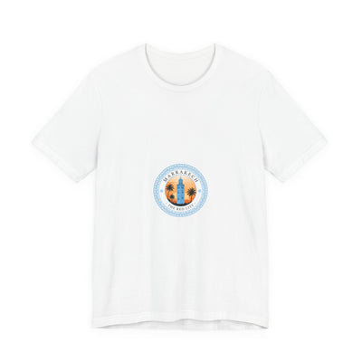 Surf Sunset Circle T‑Shirt — Palm Trees & Ocean Vibes