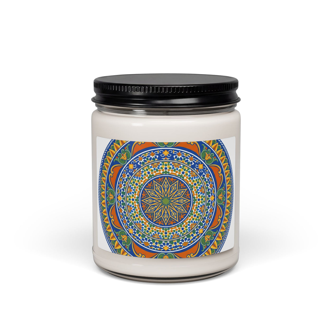 Soy Candle — Colorful Mandala Jar (9 oz)