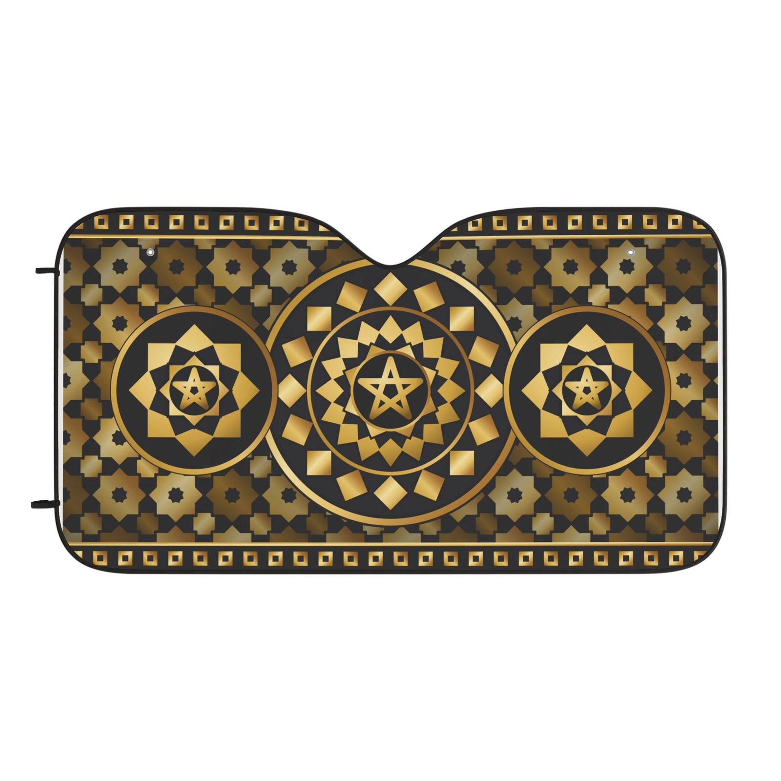 Geometric Gold Mandala Car Sun Shade