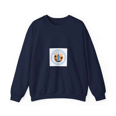 Sunset Palm Circle Crewneck Sweatshirt — California Beach Vibes