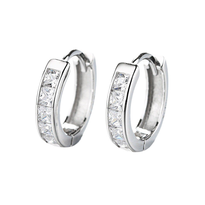 Boucles d'Oreilles Puces Zircon Doré Femme | Boutique84