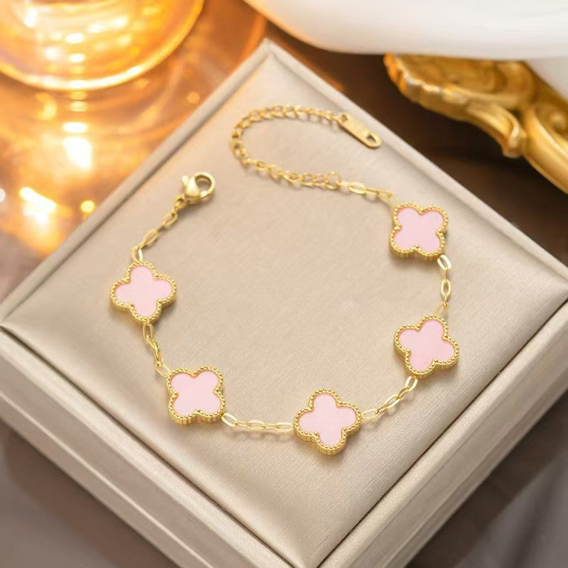 Parure Trèfle 4 Feuilles Collier + Bracelet 13mm | Boutique84