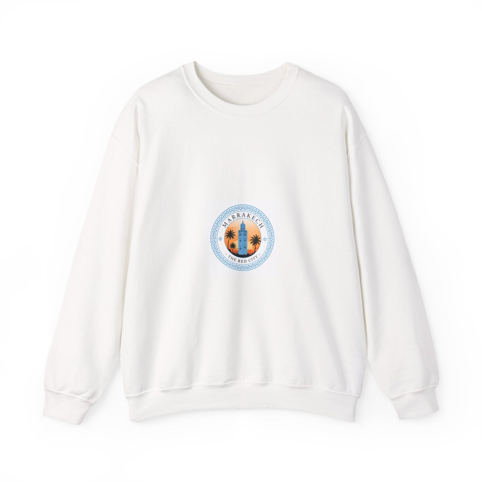 Sunset Palm Circle Crewneck Sweatshirt — California Beach Vibes