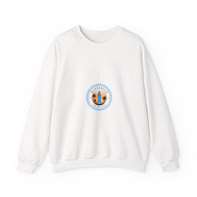 Sunset Palm Circle Crewneck Sweatshirt — California Beach Vibes
