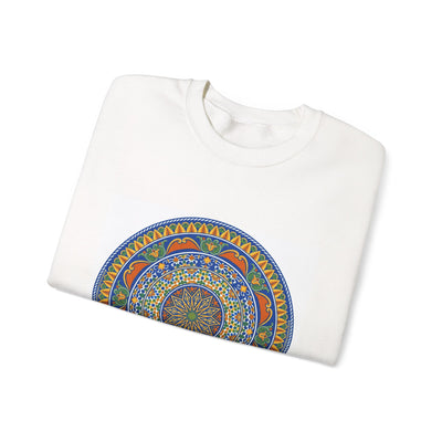Mandala Circle Crewneck Sweatshirt — Boho Spiritual Graphic Pullover