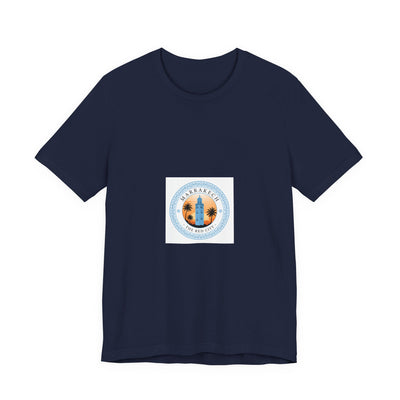 Surf Sunset Circle T‑Shirt — Palm Trees & Ocean Vibes