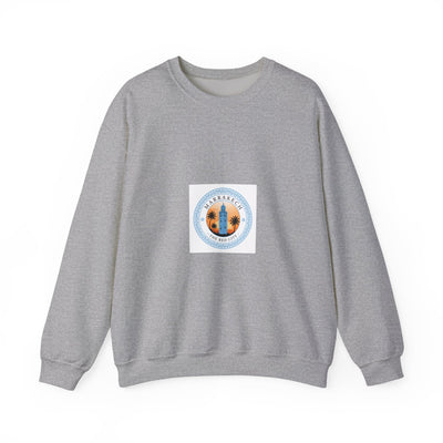 Sunset Palm Circle Crewneck Sweatshirt — California Beach Vibes