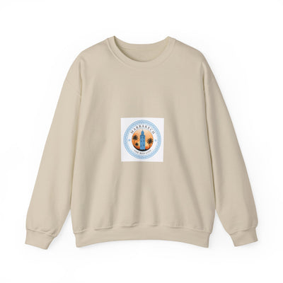 Sunset Palm Circle Crewneck Sweatshirt — California Beach Vibes