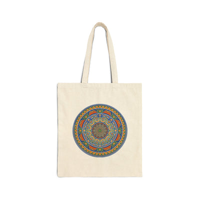 Cotton Tote Bag — Colorful Boho Mandala Canvas Market Tote