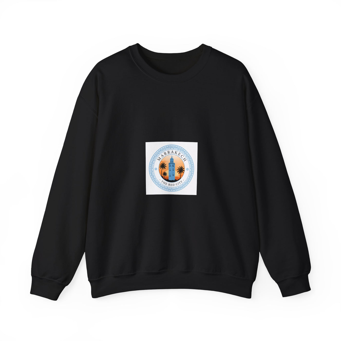 Sunset Palm Circle Crewneck Sweatshirt — California Beach Vibes