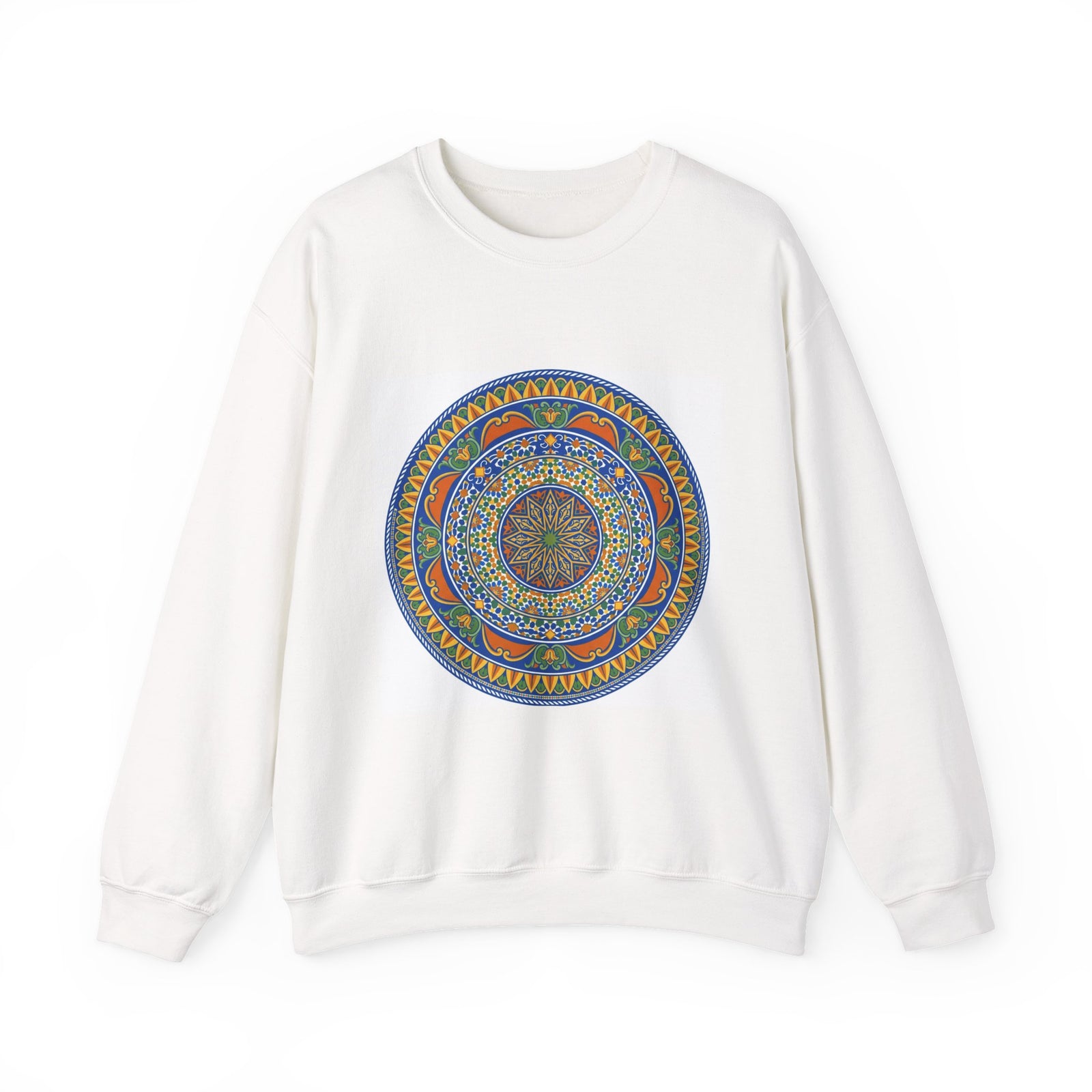 Mandala Circle Crewneck Sweatshirt — Boho Spiritual Graphic Pullover