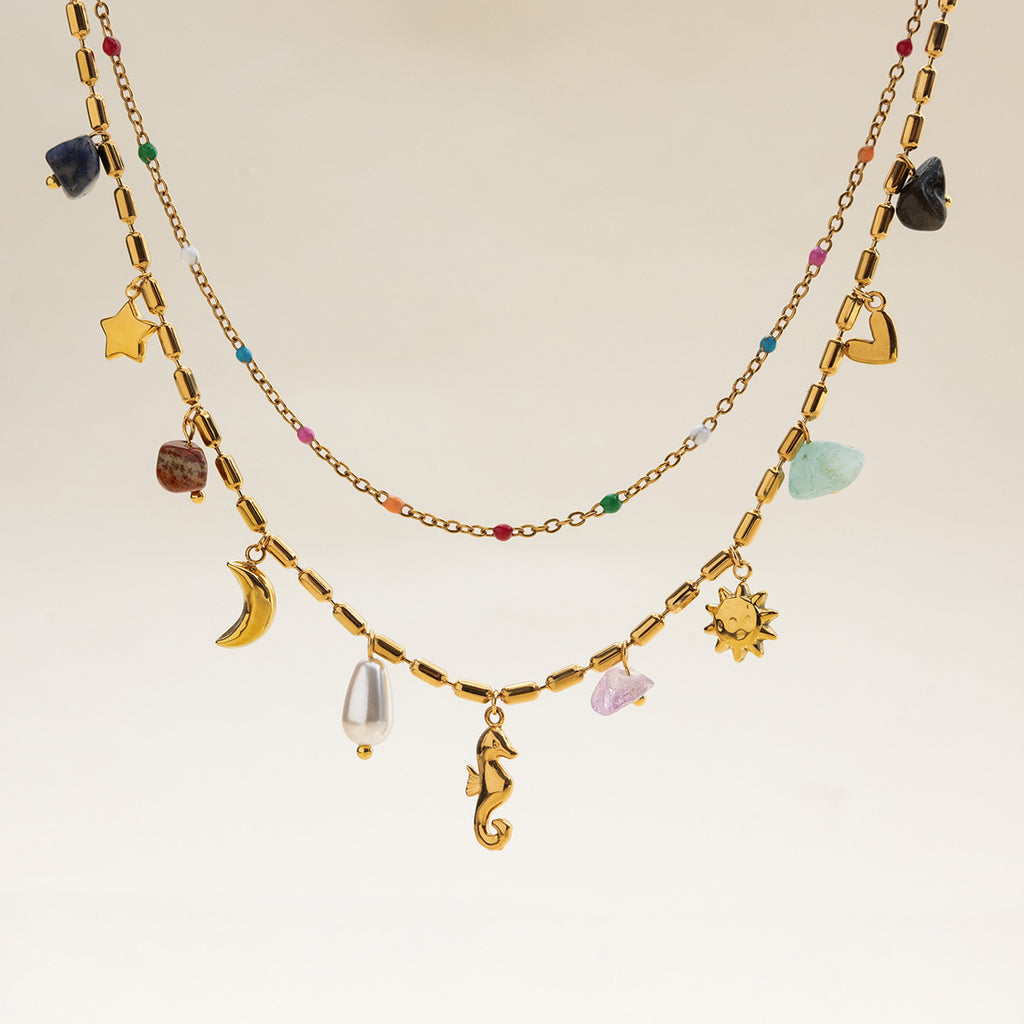 Collier Perles Ras-de-Cou Acier Inoxydable Femme | Boutique84