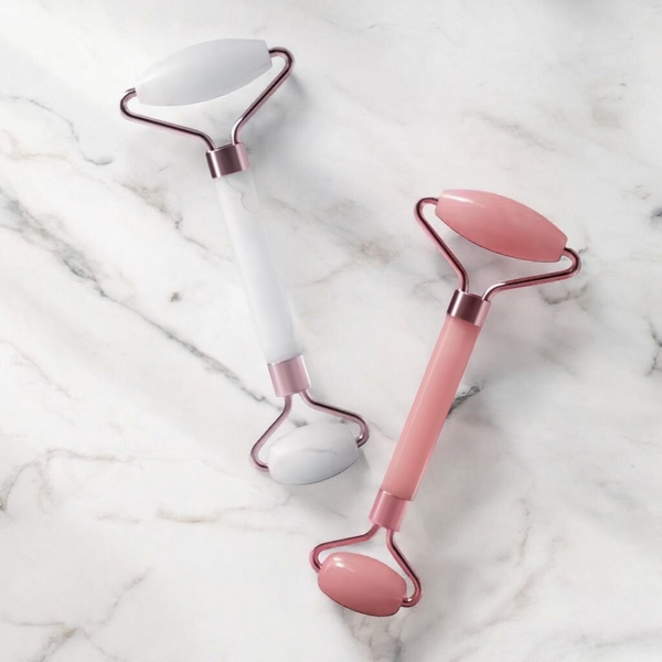 Gua-Sha et Rouleau Visage Quartz Rose - Massage Lifting - Boutique84