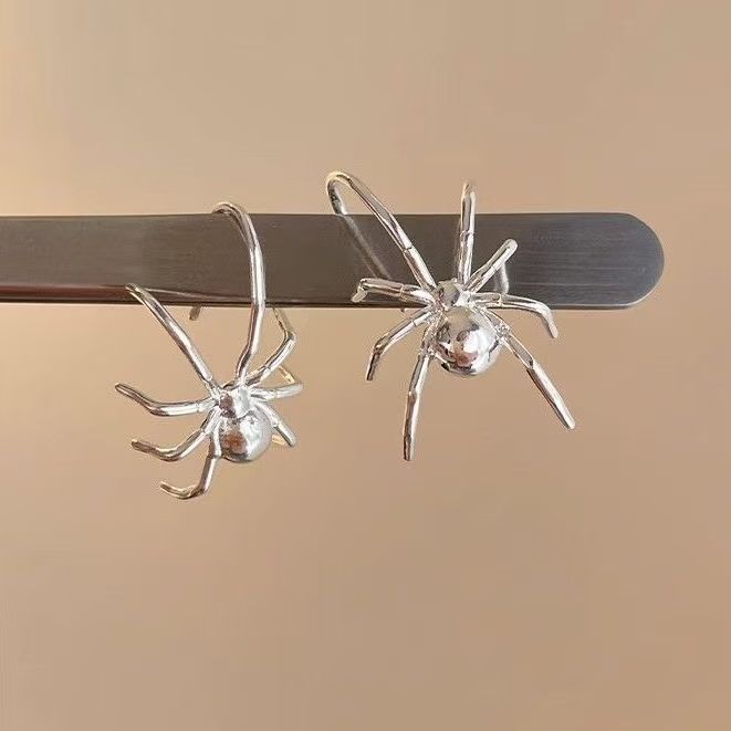 Boucles d'Oreilles Araignée Gothique Doré Argenté | Boutique84