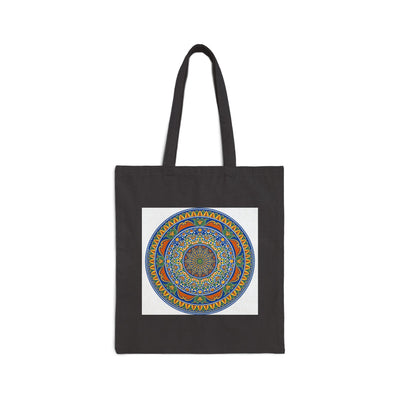 Cotton Tote Bag — Colorful Boho Mandala Canvas Market Tote
