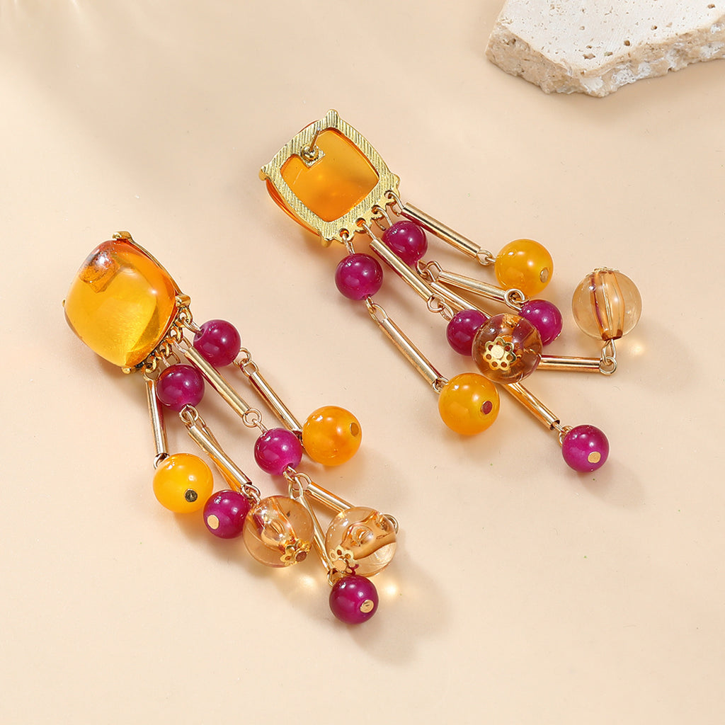 Fruit Floral Tassel Earrings Unique Jewelry Accessory