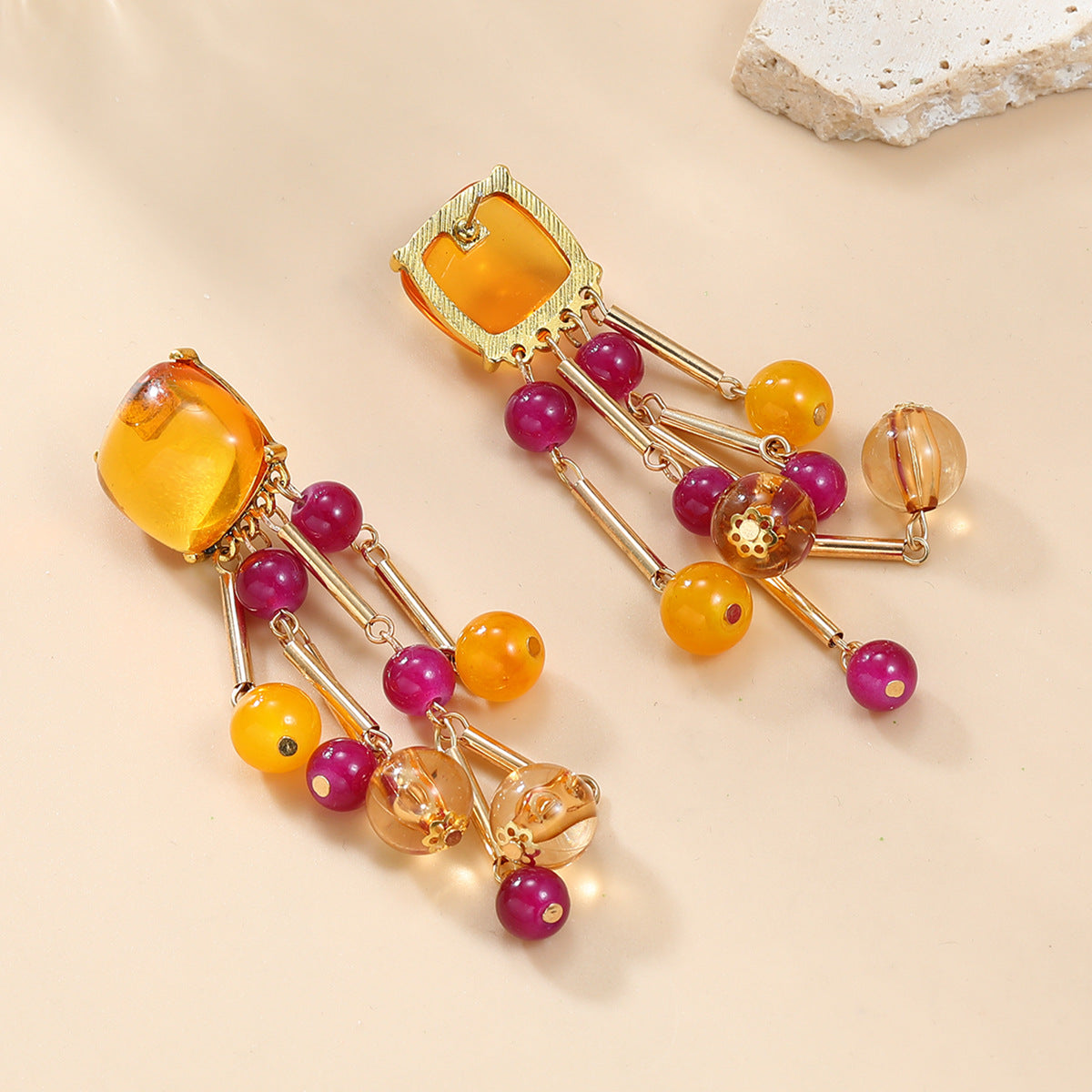 Fruit Floral Tassel Earrings Unique Jewelry Accessory