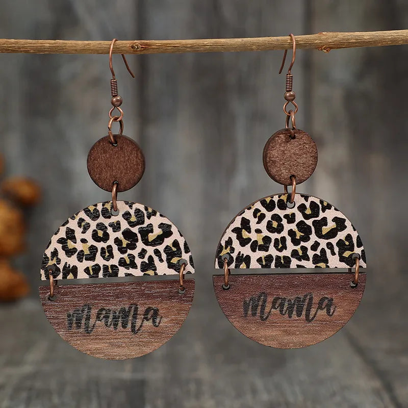 Boucles d'Oreilles Bois Léopard Rondes | Boutique84