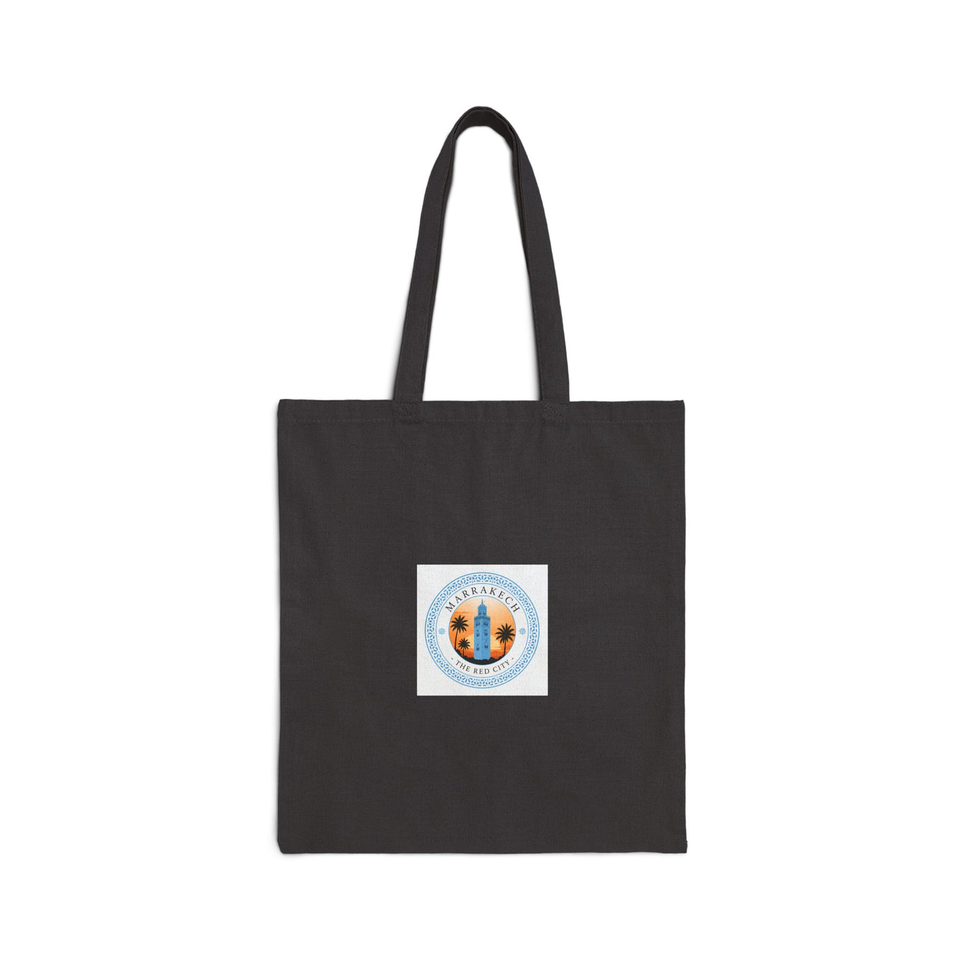 Beach Sunrise Cotton Tote Bag — 'Sunset & Waves' Eco Canvas Shopper