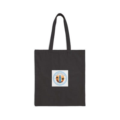 Beach Sunrise Cotton Tote Bag — 'Sunset & Waves' Eco Canvas Shopper