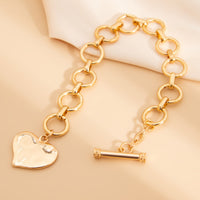 Ins style heart-shaped metal pendant bracelet irregular circular Bracelet
