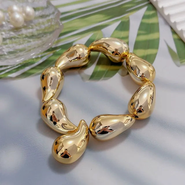 Water droplet balloon heart-shaped metal elastic bracelet
