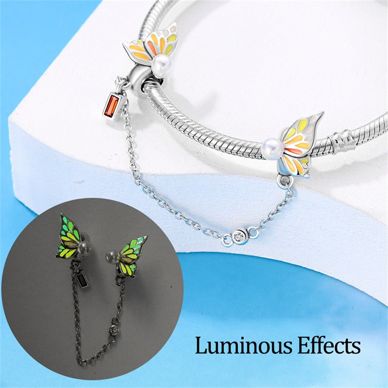 Safety buckle sun and moon shining safety chain copper plated 925 silver bracelet accessory