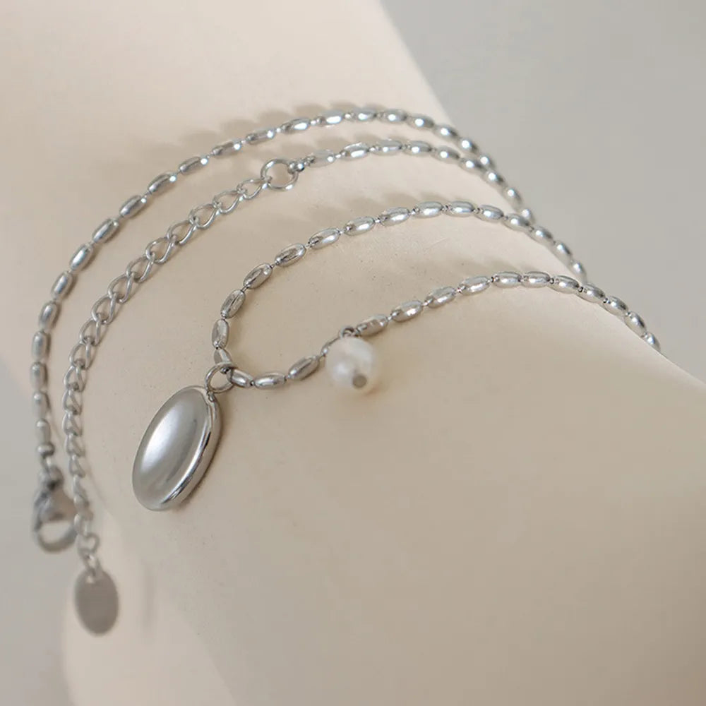 Collier Ras-de-Cou Ovale Acier Titane Minimaliste | Boutique84
