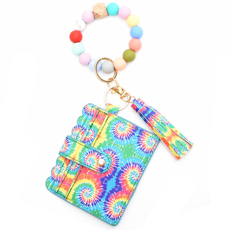 Bracelet Porte-Cartes Perles Silicone Pompon | Boutique84