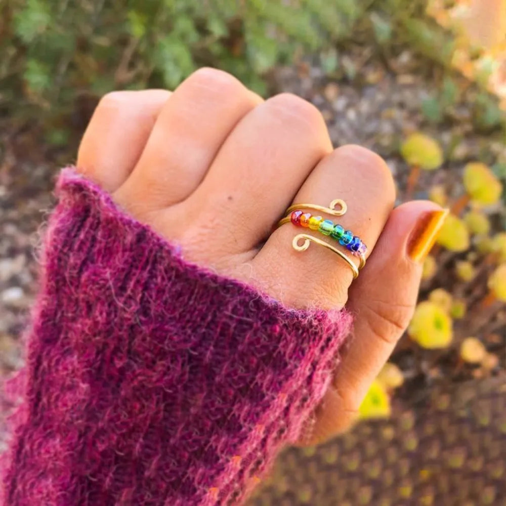Bague Perlée Enroulée Argent 925 Réglable | Boutique84