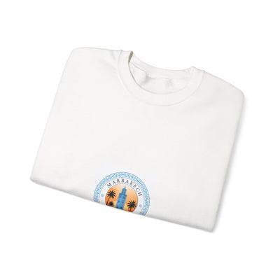 Sunset Palm Circle Crewneck Sweatshirt — California Beach Vibes