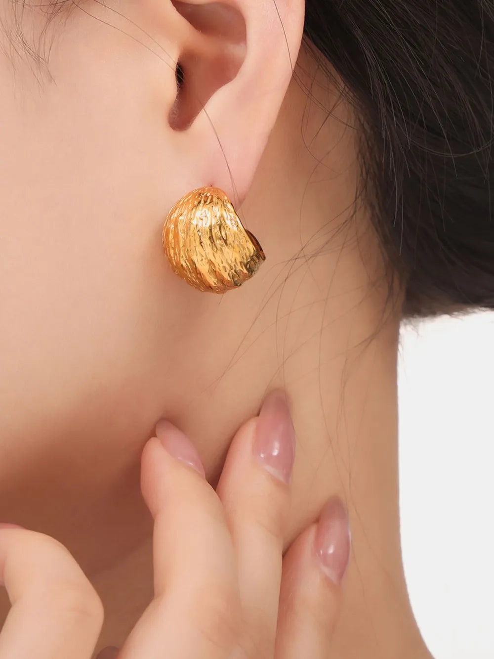 Boucles d'Oreilles Géométriques Acier Titane Or 18K | Boutique84