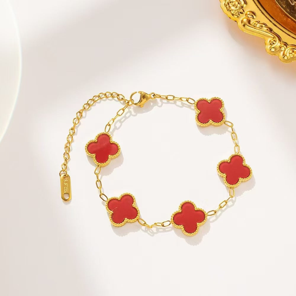 Parure Trèfle 4 Feuilles Collier + Bracelet 13mm | Boutique84