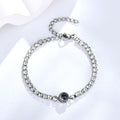 Customized photo projection claw chain inlaid with colored diamonds bracelet women's titanium steel 100 languages
