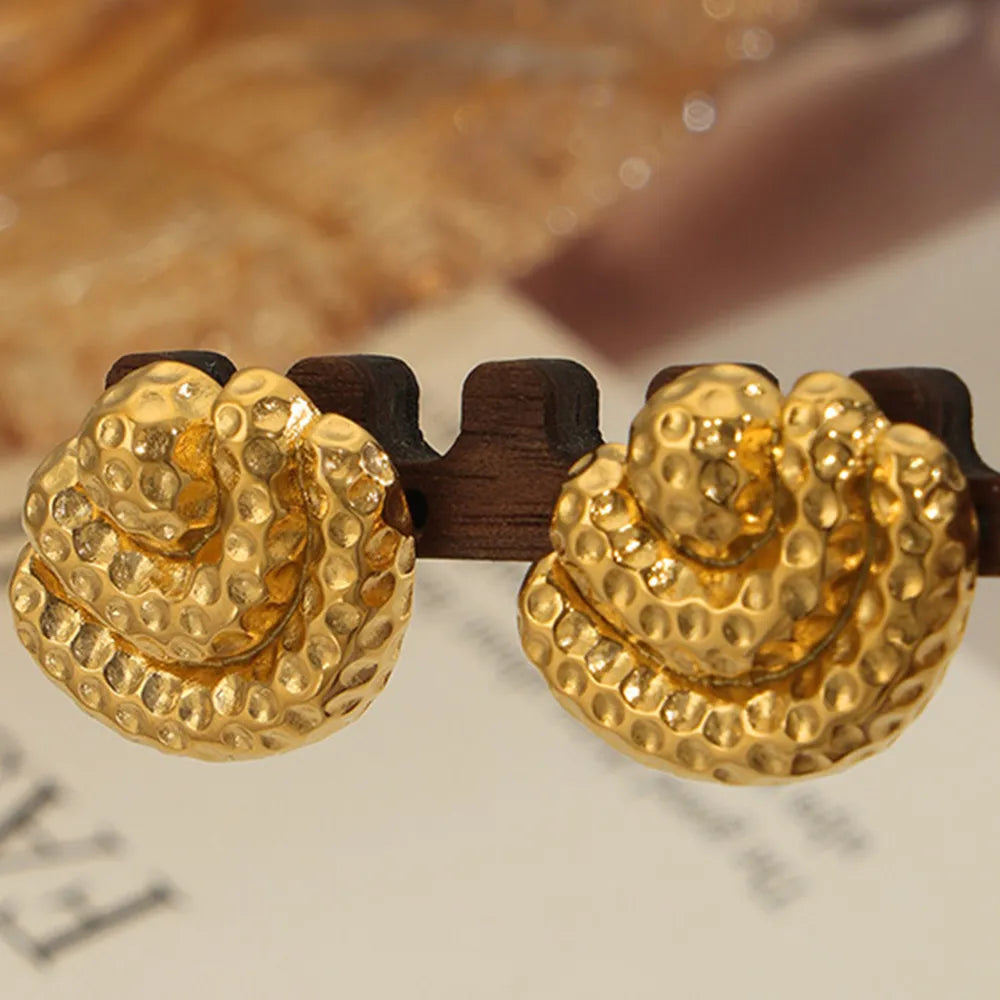 Boucles d'Oreilles Géométriques Acier Titane Minimalistes | Boutique84