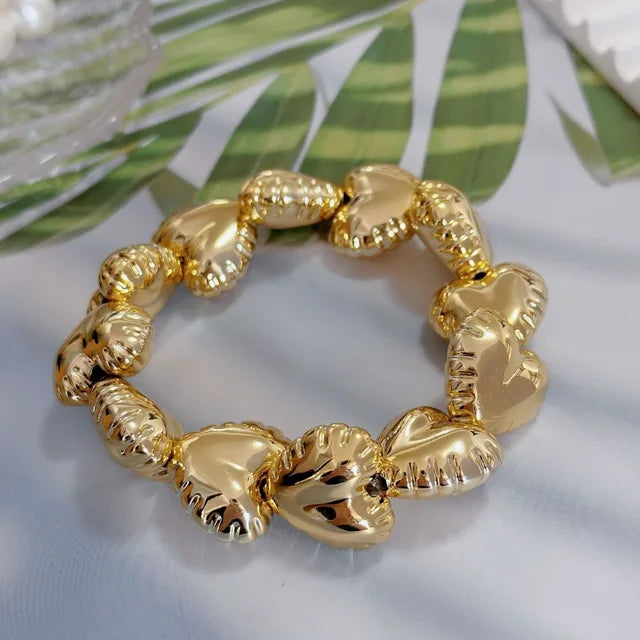 Water droplet balloon heart-shaped metal elastic bracelet