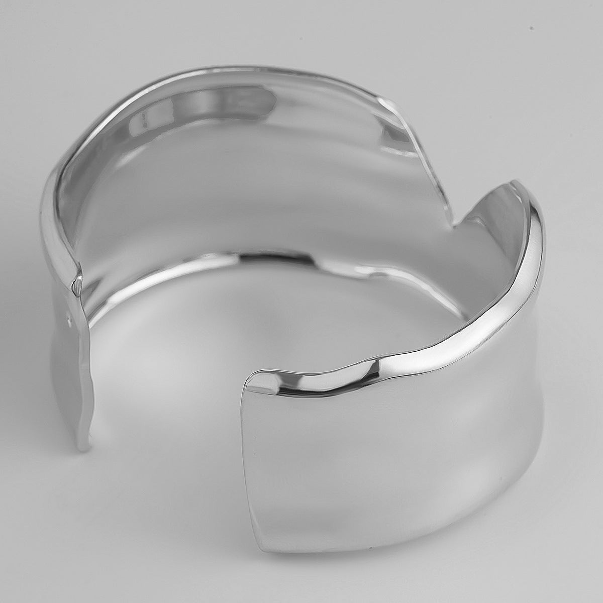 Ins style premium wide version simple irregular concave convex V-shaped notch bracelet